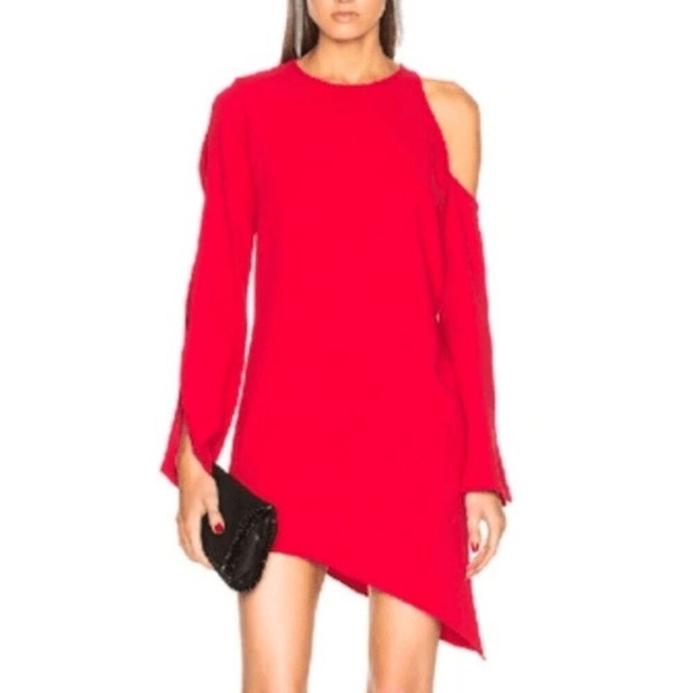 IRO Awati Asymmetrical Poppy Red Mini Dress Size 34 (US 2) New With Tags